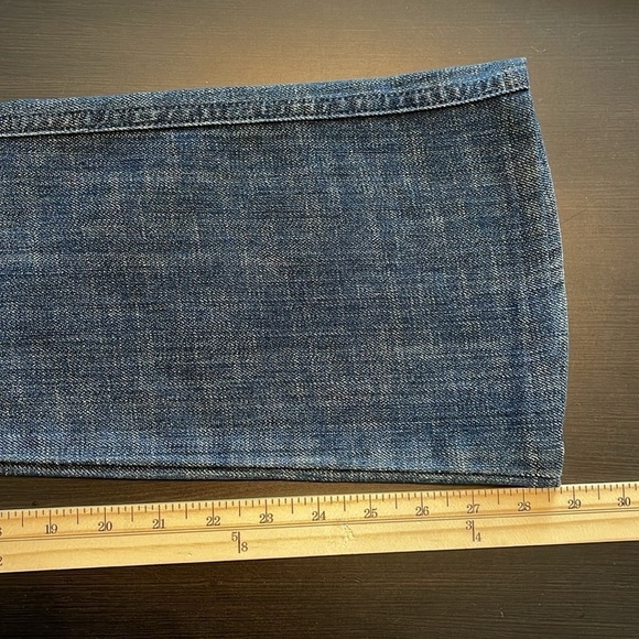 7 For All Mankind Women's Mid Rise Bootcut Blue Denim Jeans Size 27 Stretch EUC - Picture 13 of 16